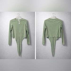 Lululemon Athletica Sage Green Long Sleeve Bodysuit